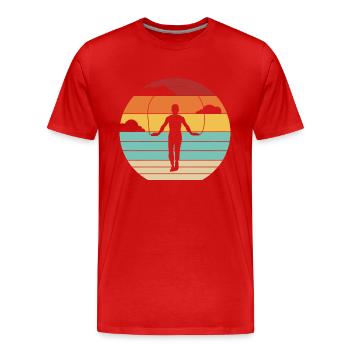 Vitesse de saut rétro saut saut professionnel - T-shirt bio Premium Homme - rouge - Devant - Damien (186cm)