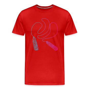 Vitesse de saut à sauter corde à sauter professionnelle - T-shirt bio Premium Homme - rouge - Devant - Damien (186cm)