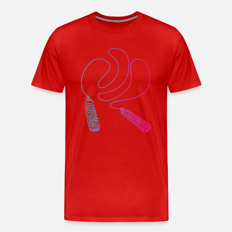 Sprunggeschwindigkeit Springen Professionelles Springseil - Männer Premium Bio T-Shirt - Rot