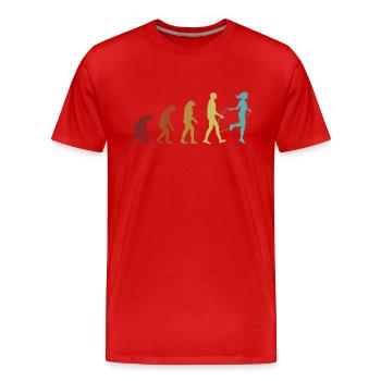 Saut à la corde Evolution Vitesse Saut Saut Saut - T-shirt bio Premium Homme - rouge - Devant - Damien (186cm)