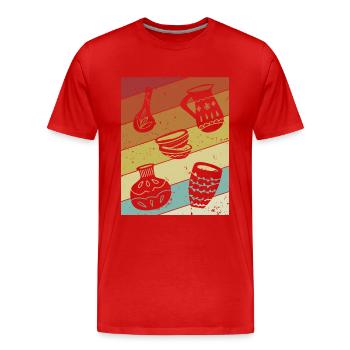 Retro Hobby Pottery Pro Wheel Lover Pottery - Men's Premium Organic T-Shirt - red - Front - Damien (186cm)
