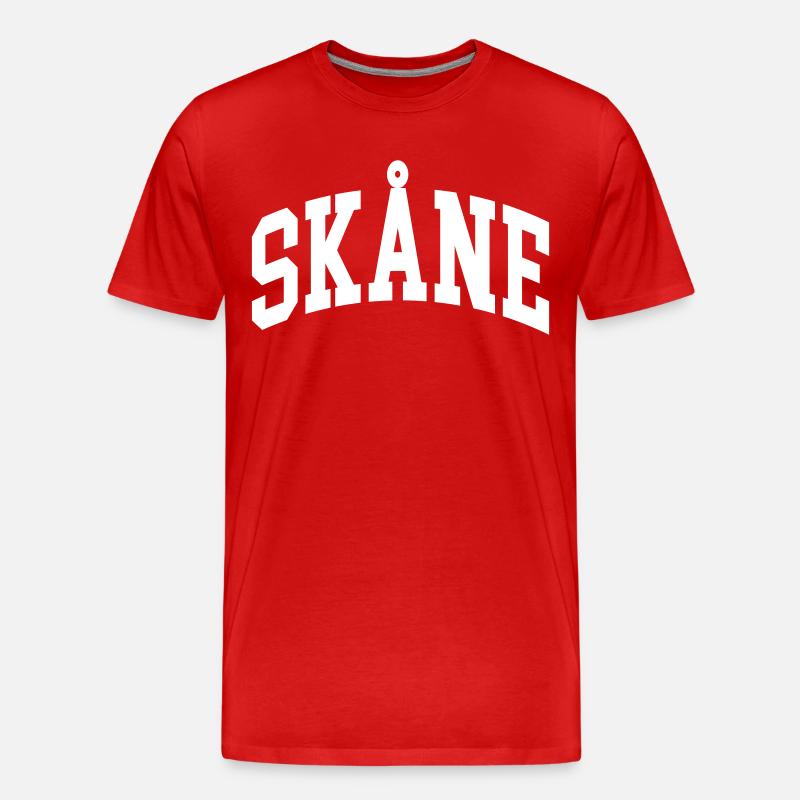 Skåne - Männer Premium Bio T-Shirt - Rot