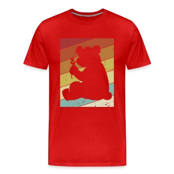 Retro Panda Bear Ailuropoda Melanoleuca Ami - T-shirt bio Premium Homme - rouge - Devant - Damien (186cm)
