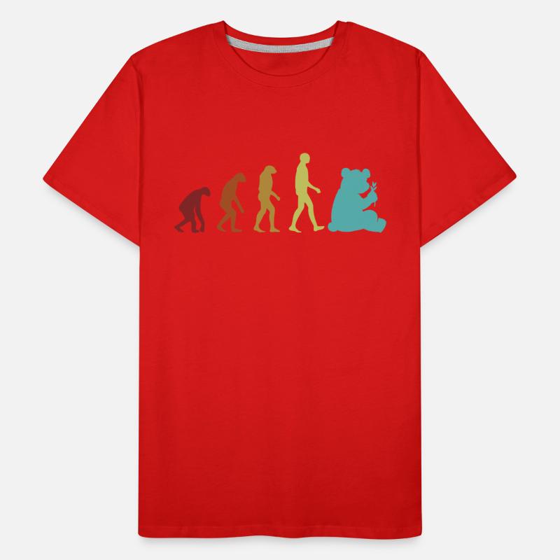 Panda Evolution Panda Ours Ami Amant Géant T-shirt bio Premium Homme