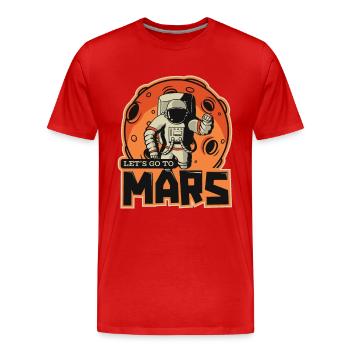 Allons sur Mars Taikonaut Cosmonaut Spaceship - T-shirt bio Premium Homme - rouge - Devant - Damien (186cm)