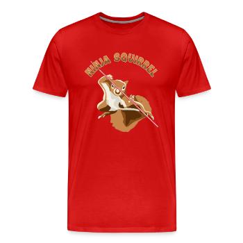 Ninja Écureuil Écureuil Fuchshörnchen Eichhörnchen - T-shirt bio Premium Homme - rouge - Devant - Damien (186cm)