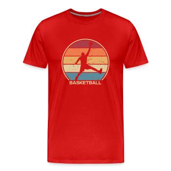 Retro Basketballer Basketballkorb Basketballfan - Männer Premium Bio T-Shirt - Rot - Vorne - Damien (186cm)