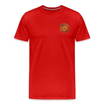 Basketball Logo Emblem Basketballer Basketballfan - Männer Premium Bio T-Shirt - Rot - Vorne - Damien (186cm)