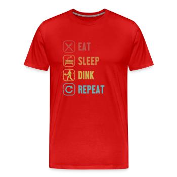 Manger Dormir Dink Répéter Pickleball Joueur Pickleball - T-shirt bio Premium Homme - rouge - Devant - Damien (186cm)