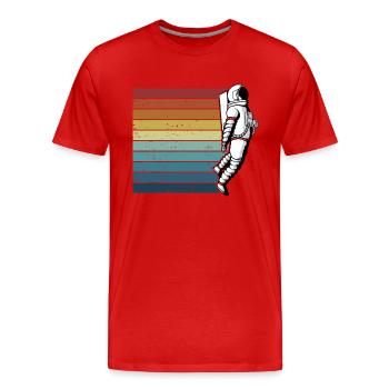 Retro Taikonaut Cosmonaute Vaisseau Spatial Spaceman - T-shirt bio Premium Homme - rouge - Devant - Damien (186cm)
