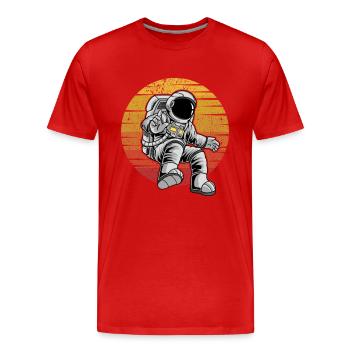 Cosmonaute Rétro Vaisseau Spatial Taikonaut Spaceman - T-shirt bio Premium Homme - rouge - Devant - Damien (186cm)