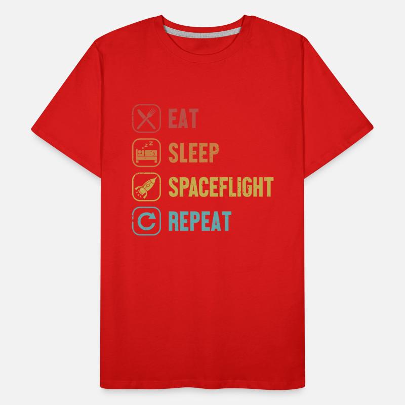 Manger dormir Vol spatial Répéter Taikonaut Cosmonaute T-shirt bio Premium Homme