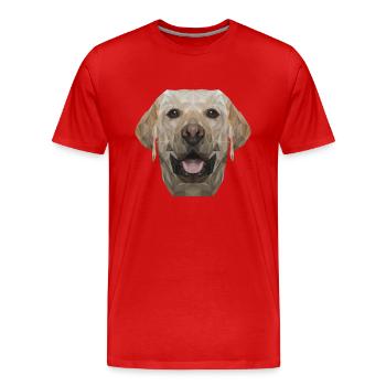 Polygon Wauwau Chien Labrador Retriever à quatre pattes - T-shirt bio Premium Homme - rouge - Devant - Damien (186cm)