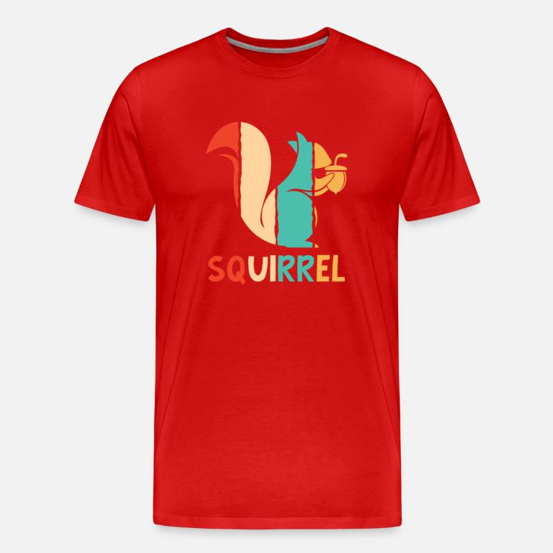 Écureuil gris rétro Fox Squirrel - T-shirt bio Premium Homme - rouge