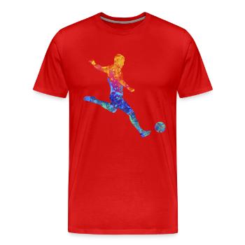 Professional Soccer Player Soccer God Soccer Player Goal Scorer - Men's Premium Organic T-Shirt - red - Front - Damien (186cm)