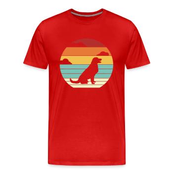 Retro Wauwau Rüde Vierbeiner Hundebesitzer Hund - Männer Premium Bio T-Shirt - Rot - Vorne - Damien (186cm)