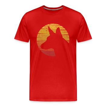 Retro Wauwau Rüde Vierbeiner Hundebesitzer Hund - Männer Premium Bio T-Shirt - Rot - Vorne - Damien (186cm)