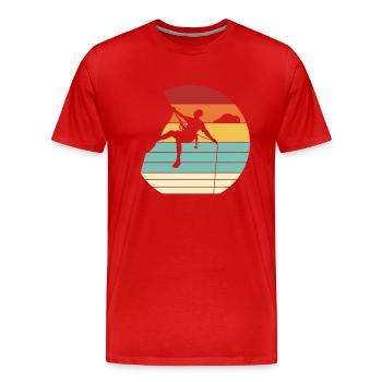 Retro Speedklettern Alpinklettern Sportklettern - Männer Premium Bio T-Shirt - Rot - Vorne - Damien (186cm)