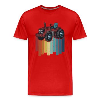 Retro Farmer Agriculture Organic Farmer Agricultural Economist - Men's Premium Organic T-Shirt - red - Front - Damien (186cm)