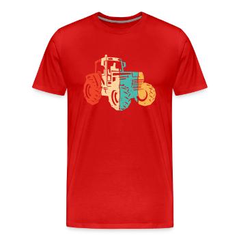 Retro Farmer Agriculture Agriculteur biologique Économiste agricole - T-shirt bio Premium Homme - rouge - Devant - Damien (186cm)