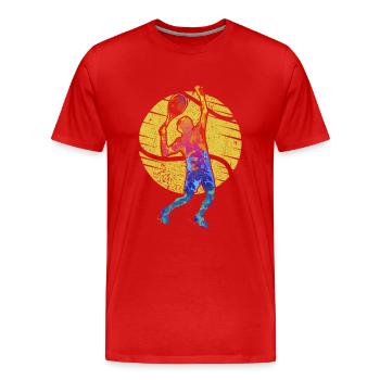 Tennis Player Tennis Racket Tennis Coach Tennis - Men's Premium Organic T-Shirt - red - Front - Damien (186cm)