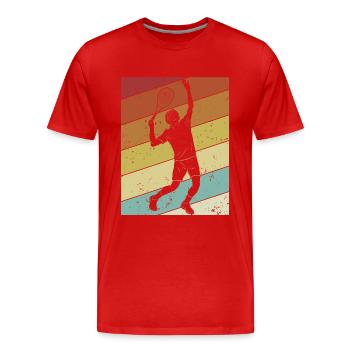 Retro Tennis Racket Tennis Coach Tennis Player - Men's Premium Organic T-Shirt - red - Front - Damien (186cm)