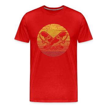 Retro Skater Fille Skater Garçon Skatepark Skater - T-shirt bio Premium Homme - rouge - Devant - Damien (186cm)