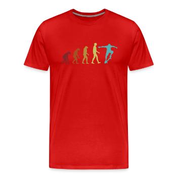 Skateboard Evolution Skatepark Skatergirl Skater - Männer Premium Bio T-Shirt - Rot - Vorne - Damien (186cm)