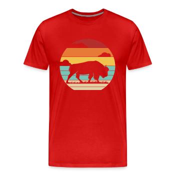 Rétro Buffalo Bovinae Bison d’Amérique Amoureux Bison - T-shirt bio Premium Homme - rouge - Devant - Damien (186cm)