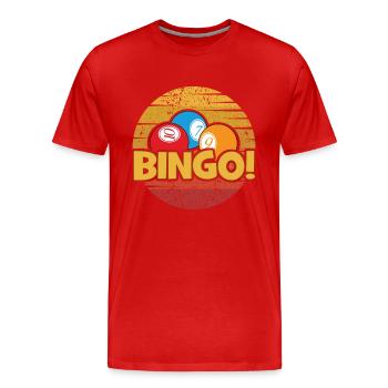 Amateur de bingo professionnel rétro Daubers - T-shirt bio Premium Homme - rouge - Devant - Damien (186cm)