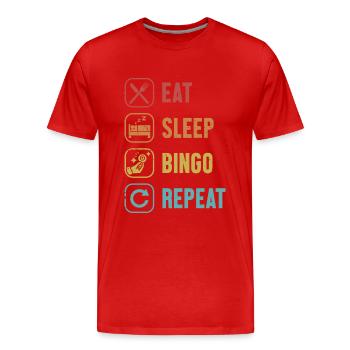 Eat Sleep Bingo Repeat Daubers Professional - Männer Premium Bio T-Shirt - Rot - Vorne - Damien (186cm)