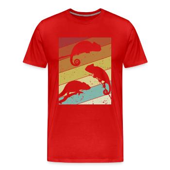 Panthère voilée rétro Chamaeleonidae amoureuse - T-shirt bio Premium Homme - rouge - Devant - Damien (186cm)