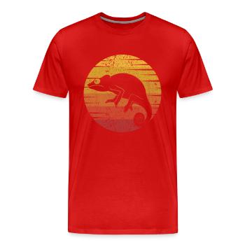 Panthère voilée rétro Chamaeleonidae amoureuse - T-shirt bio Premium Homme - rouge - Devant - Damien (186cm)