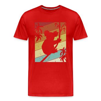 Retro Koalabear Eucalyptus Phascolarctos Cinereus - Men's Premium Organic T-Shirt - red - Front - Damien (186cm)
