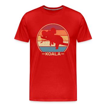 Retro Koalabear Phascolarctos Cinereus Eucalyptus - Men's Premium Organic T-Shirt - red - Front - Damien (186cm)