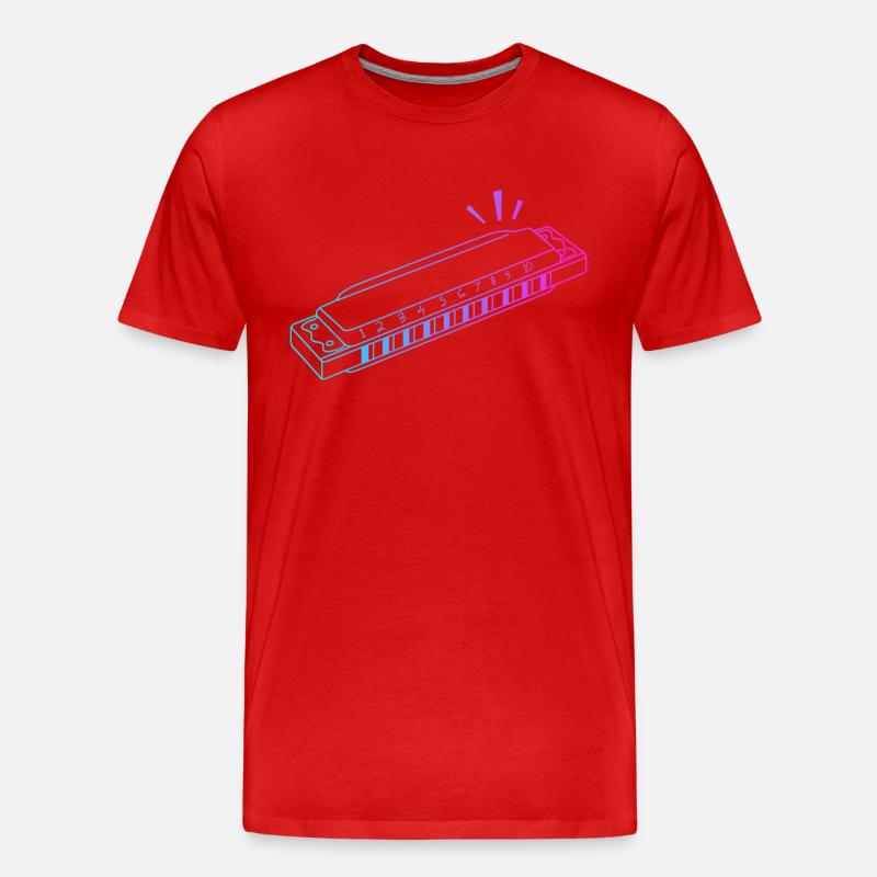 Maulharfe Harmonist Harmonicist Profi - Männer Premium Bio T-Shirt - Rot