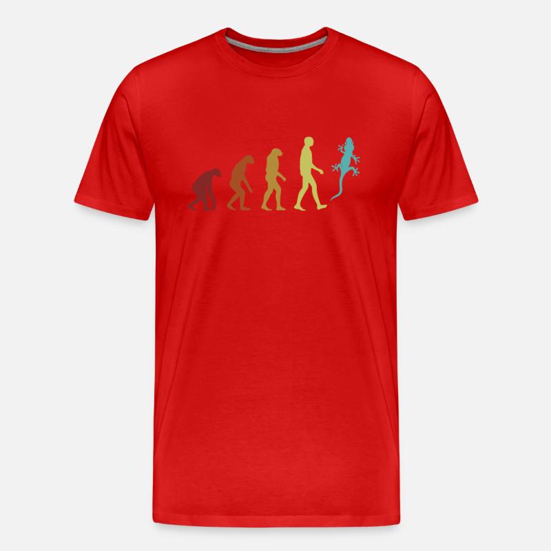 Gecko Evolution Eidechse Gekkota Schopfleopard - Männer Premium Bio T-Shirt - Rot
