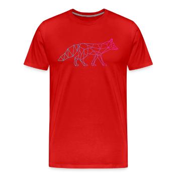 Renard roux Canidés Caninae Renard amoureux Renard - T-shirt bio Premium Homme - rouge - Devant - Damien (186cm)
