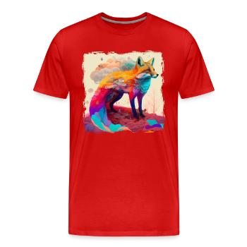 Caninae Renard roux Canidés Renard amoureux Renard - T-shirt bio Premium Homme - rouge - Devant - Damien (186cm)