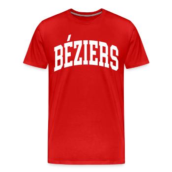 Béziers - Men's Premium Organic T-Shirt - red - Front - Damien (186cm)