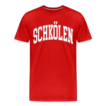 Schkölen - Men's Premium Organic T-Shirt - red - Front - Damien (186cm)