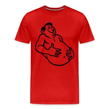 bauch - Männer Premium Bio T-Shirt - Rot - Vorne - Damien (186cm)