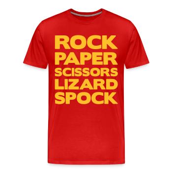 RockPaper - T-shirt bio Premium Homme - rouge - Devant - Damien (186cm)