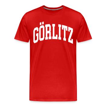 Görlitz - Männer Premium Bio T-Shirt - Rot - Vorne - Damien (186cm)