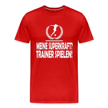 Fußball - Männer Premium Bio T-Shirt - Rot - Vorne - Damien (186cm)