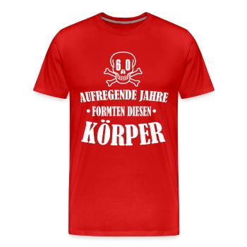 60 Geburtstag - Männer Premium Bio T-Shirt - Rot - Vorne - Damien (186cm)