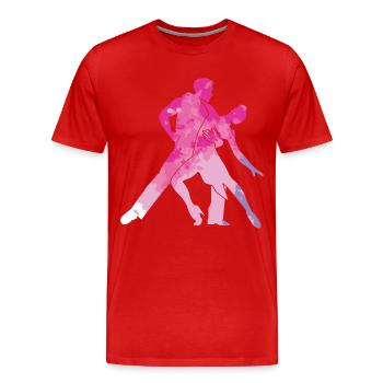 Salsa Dancing Dancing Couple Anniversaire Cadeau Rose - T-shirt bio Premium Homme - rouge - Devant - Damien (186cm)
