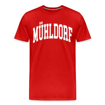 Mühldorf - Men's Premium Organic T-Shirt - red - Front - Damien (186cm)