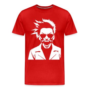 Schreiender Punkrocker mit Mohican Anarchy Punk - Männer Premium Bio T-Shirt - Rot - Vorne - Damien (186cm)