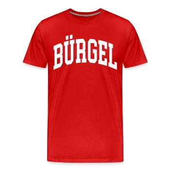Bürgel - Men's Premium Organic T-Shirt - red - Front - Damien (186cm)